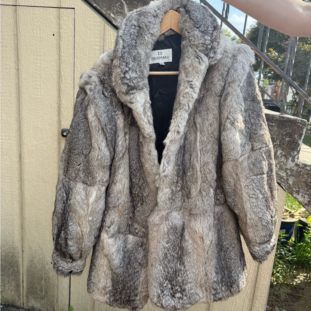 Vintage Bermans Women's Gray Fur Coat